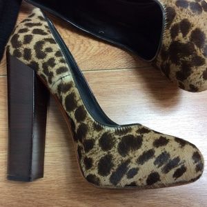 Brian Atwood Cheetah Pony Hair Pumps Shoes Sz 8